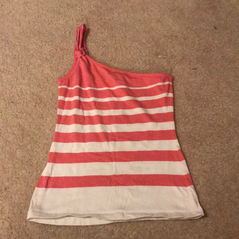 One shoulder, tank top with knot detail